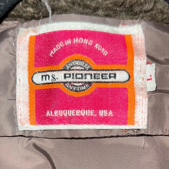 Vintage 70s Ms. Pioneer Puffer Coat Jacket Northern Down Full Zip Brown Women Lg - Picture 7 of 8